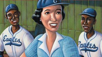 Effa Manley professional women's baseball player with two teammates