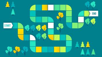 colorful map of path from beginning to end